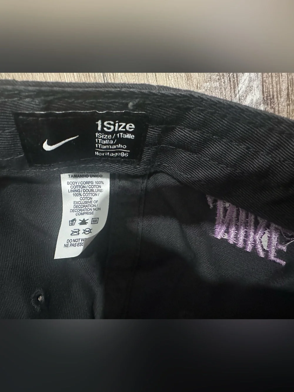 Nike Black Dad hat with Green & Purple EYBL Patch